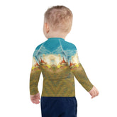 Close-up of the durable material of CB6-22 kids rash guard.